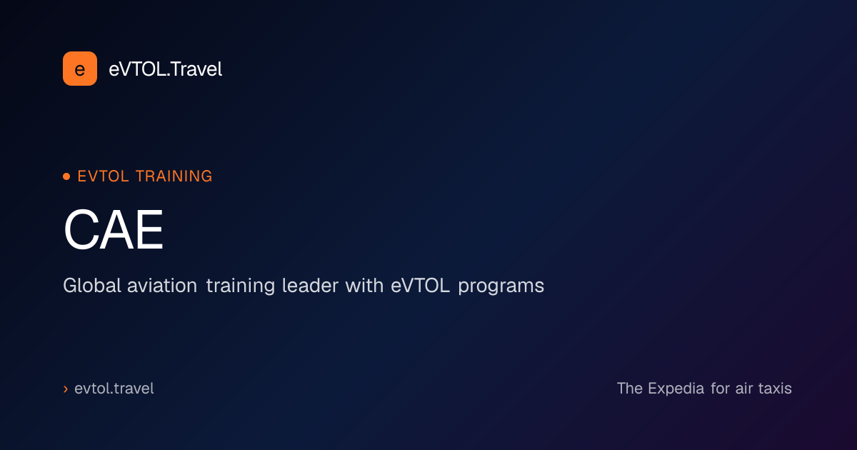 CAE | eVTOL Company Profile | eVTOL.Travel | eVTOL.Travel - Future of ...