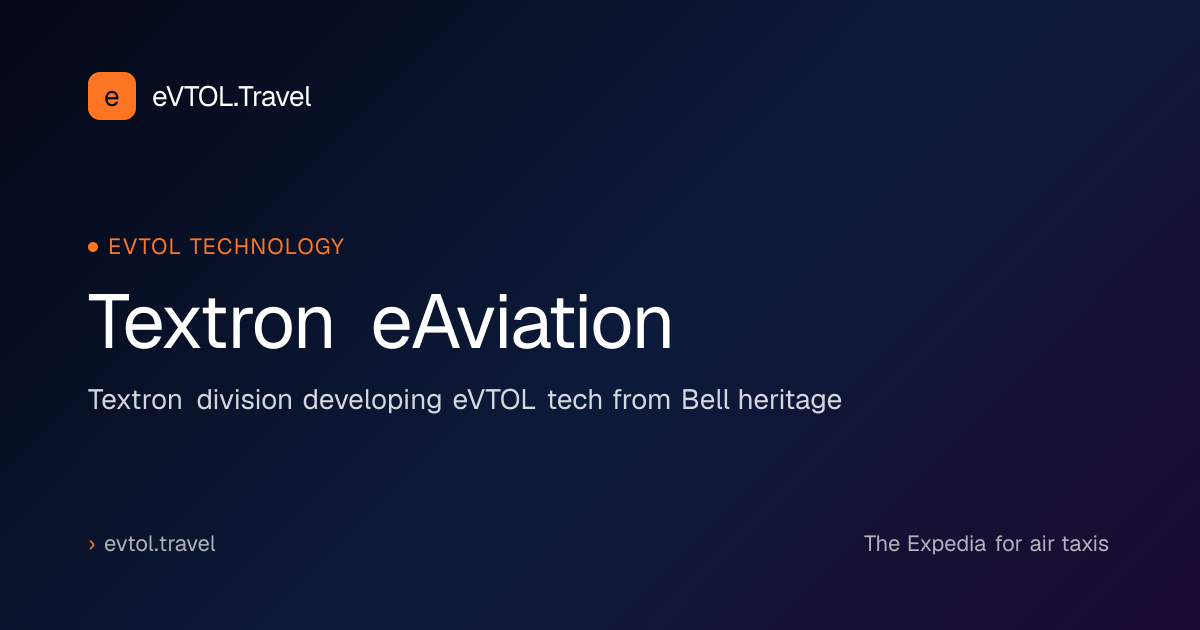 Textron eAviation | eVTOL Company Profile | eVTOL.Travel | eVTOL.Travel ...